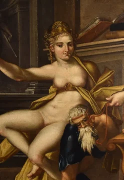 Clearance Pamono Bartholomäus Spranger, Aristotle & Phyllis, 1500s-1600s, Oil on Canvas