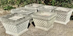 Outlet Pamono Basket Weave Garden Planters, 1950s, Set of 6