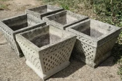 Outlet Pamono Basket Weave Garden Planters, 1950s, Set of 6