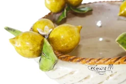 Outlet Pamono Basket with Small Lemons in Ceramic by Ceramiche Ceccarelli