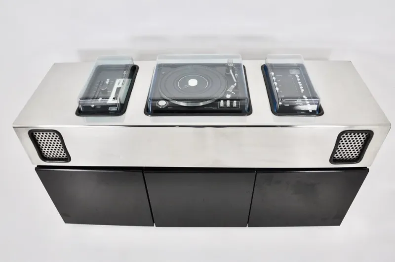 Pamono Batman Stereo Bar Radio by Girlingberto dal Lago & Adam Tihany for Giuseppe Rossi, 1970s> Electronics