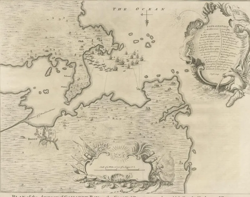 Pamono Battle of Camaret in the Nine Years War, 1746
