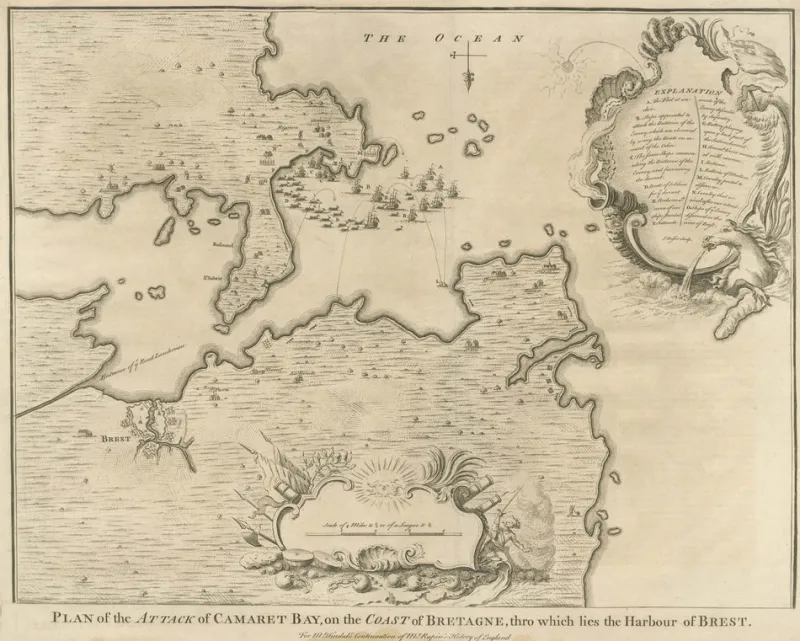 Pamono Battle of Camaret in the Nine Years War, 1746