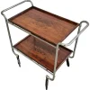 Pamono Bauhaus Bar Cart in Walnut Root Veneer and Steel Construction, 1920s> Serving Bar Carts & Trolleys