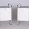 Pamono Bauhaus Bedside Tables in Chrome, Former Czechoslovakia, 1930s, Set of 2> Nightstands