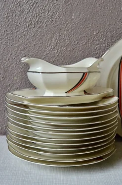 Clearance Pamono Bauhaus Czechoslovakian Dinner Service, Set of 34