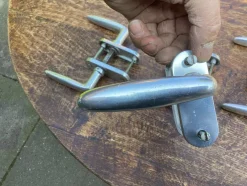 Online Pamono Bauhaus Door Handles in Aluminium, 1950s, Set of 6