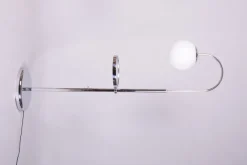 Hot Pamono Bauhaus Floor Lamp in Chrome and Opaline Milk Glass, Czech, 1930s