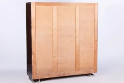 Pamono Bauhaus Lacquered Wood & Chrome Triple-Door Wardrobe attributed to Mücke Melder, 1930s> Cabinets & Wardrobes