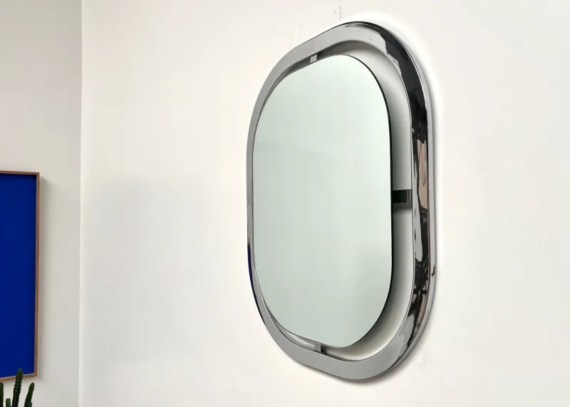 Online Pamono Bauhaus Mirror in Chrome Steel, 1950s