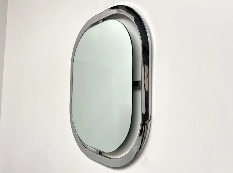 Online Pamono Bauhaus Mirror in Chrome Steel, 1950s