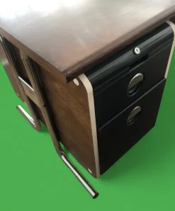 Sale Pamono Bauhaus Rosewood Veneer and Tubular Chrome Executive Desk, 1970s