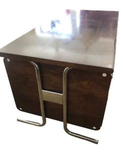 Sale Pamono Bauhaus Rosewood Veneer and Tubular Chrome Executive Desk, 1970s