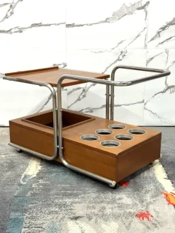 Pamono Bauhaus Serving Trolley by Marcel Breuer, 1970s><noscript><img width=