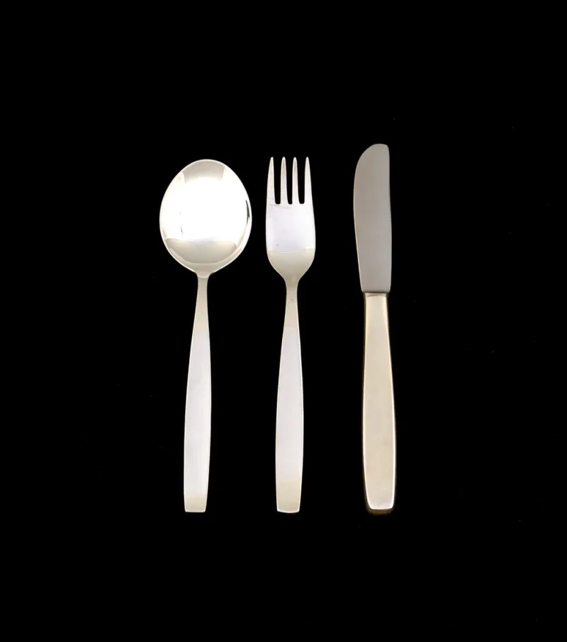 Clearance Pamono Bauhaus Silver-Plated Model Smalcalda 288 Cutlery by Günter Reißmann, 1960s, Set of 18