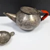 Pamono Bauhaus Silver-Plated Teapot and Tea Strainer, WMF, 1950s, Set of 2> Coffee & Tea Service