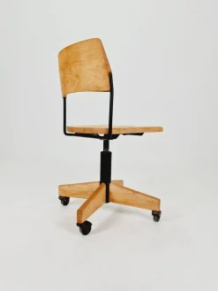 Online Pamono Bauhaus Swivel Office Chair in Wood from Giroflex, 1960s