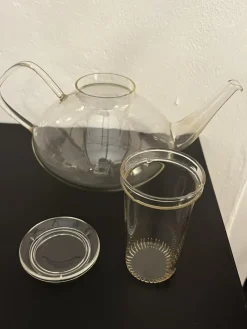 Discount Pamono Bauhaus Tea Service in Jena Glas by Wilhelm Wagenfeld for Jenaer Glaswerke, Germany, 1950s, Set of 14