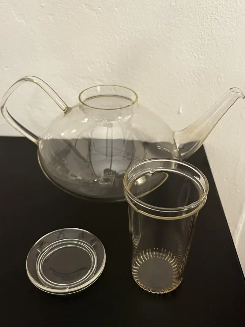 Discount Pamono Bauhaus Tea Service in Jena Glas by Wilhelm Wagenfeld for Jenaer Glaswerke, Germany, 1950s, Set of 14