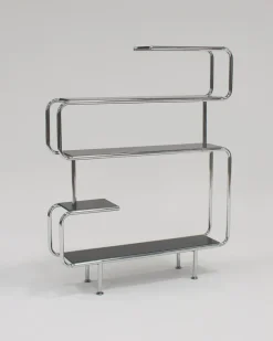 Pamono Bauhaus Tubular Shelving Unit, 1970s><noscript><img width=