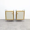 Pamono Bauhaus Tubular Steel Nightstands by Hynek Gottwald, 1930s, Set of 2> Nightstands
