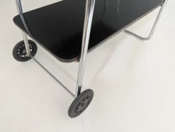 Pamono Bauhaus Tubular Steel Serving Cart by Robert Slezák, 1930s><noscript><img width=