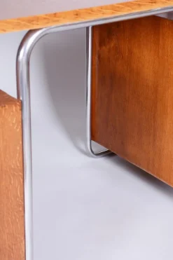 Pamono Bauhaus Writing Desk in Beech by Robert Slezak, 1930s><noscript><img width=