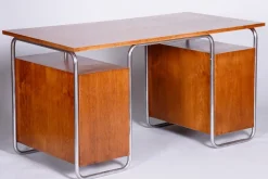 Pamono Bauhaus Writing Desk in Beech by Robert Slezak, 1930s><noscript><img width=