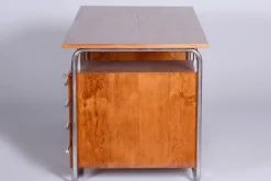 Pamono Bauhaus Writing Desk in Beech by Robert Slezak, 1930s><noscript><img width=