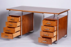 Pamono Bauhaus Writing Desk in Beech by Robert Slezak, 1930s><noscript><img width=