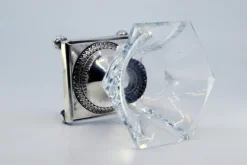 Pamono Beaded Silver and Cut Glass Salt Shaker><noscript><img width=