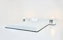 Pamono Bed attributed to Marc Held for Prisunic, 1970s><noscript><img width=