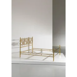 Pamono Bed with Brass Details by Osvaldo Borsani & Arnaldo Pomodoro, 1950s><noscript><img width=