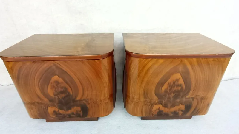 Pamono Bedside Tables by Jindřich Halabala for Up Závody, 1960s, Set of 2> Nightstands