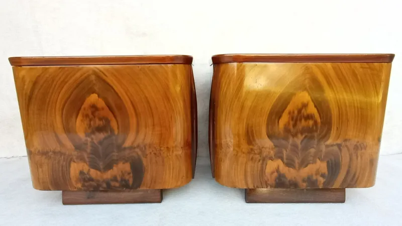 Pamono Bedside Tables by Jindřich Halabala for Up Závody, 1960s, Set of 2> Nightstands
