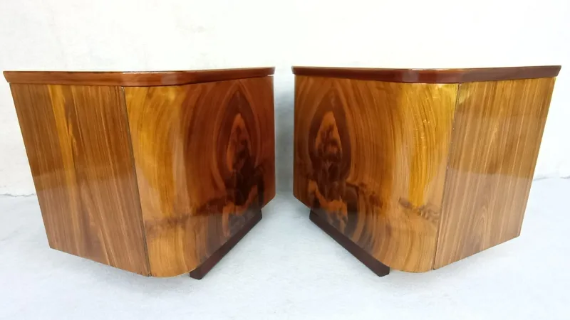 Pamono Bedside Tables by Jindřich Halabala for Up Závody, 1960s, Set of 2> Nightstands
