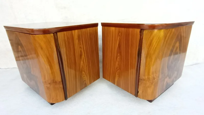 Pamono Bedside Tables by Jindřich Halabala for Up Závody, 1960s, Set of 2> Nightstands
