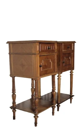 Pamono Bedside Tables in Walnut, Set of 2><noscript><img width=