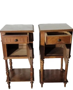 Pamono Bedside Tables in Walnut, Set of 2><noscript><img width=