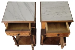 Pamono Bedside Tables in Walnut, Set of 2><noscript><img width=