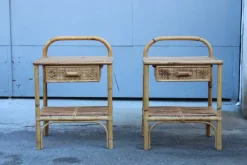 Pamono Bedside Tables with Drawer and Shelf, 1950s, Set of 2> Nightstands