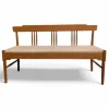 Pamono Beech Bench with Fabric Seat, Italy, 1950s> Benches