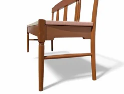 Pamono Beech Bench with Fabric Seat, Italy, 1950s><noscript><img width=
