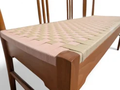 Pamono Beech Bench with Fabric Seat, Italy, 1950s><noscript><img width=