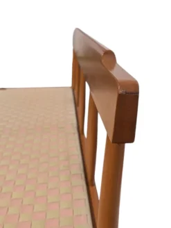 Pamono Beech Bench with Fabric Seat, Italy, 1950s><noscript><img width=