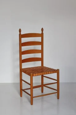 Pamono Beech Shaker Chair with Leather Seat by Kaare Klint, Denmark, 1960s><noscript><img width=