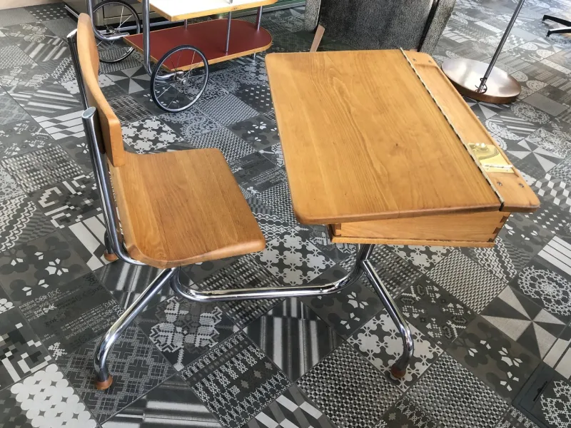 Pamono Beech Wood School Table, Czechoslavakia, 1940s> Children's Tables