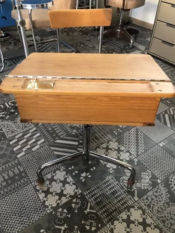 Pamono Beech Wood School Table, Czechoslavakia, 1940s><noscript><img width=