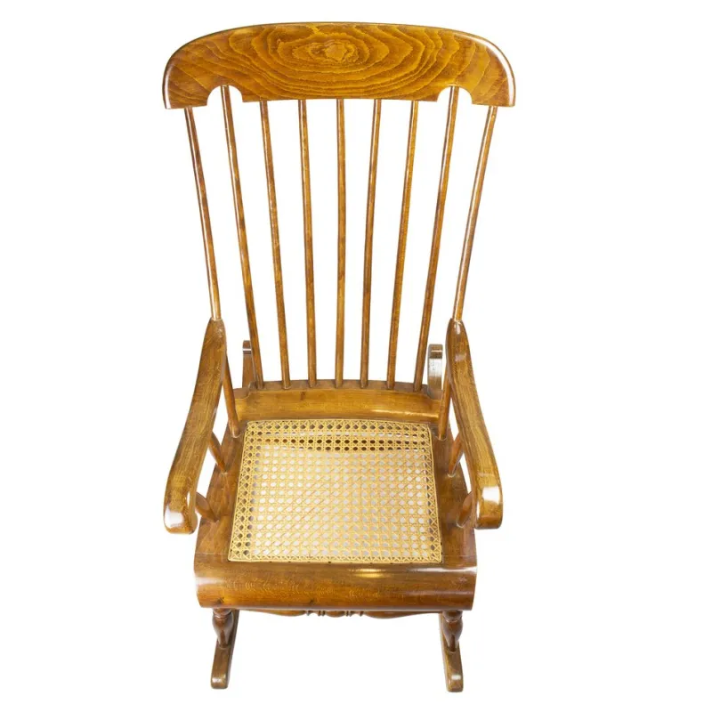 Best Pamono Beechwood Rocking Armchair, 1900s
