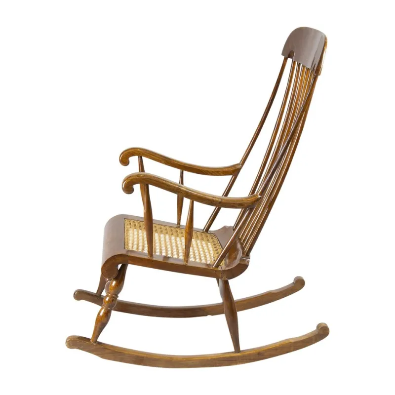 Best Pamono Beechwood Rocking Armchair, 1900s